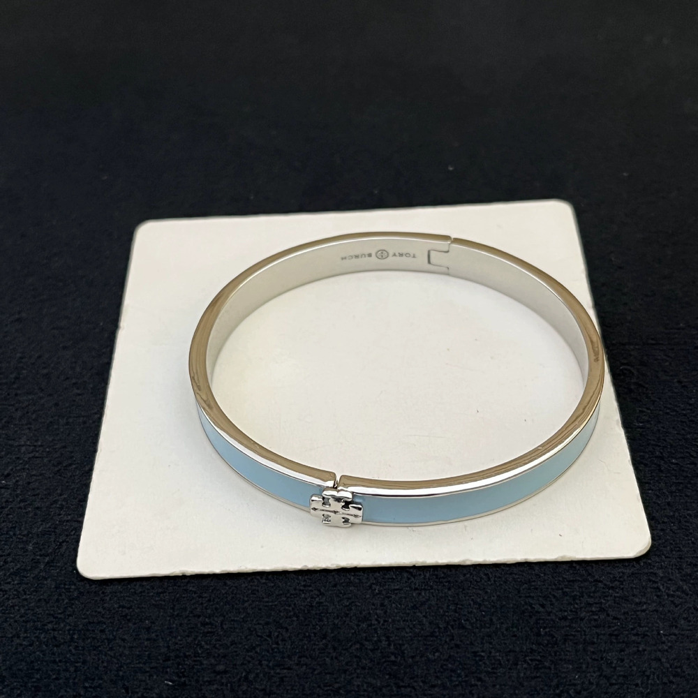Tory Burch Sleek Enameled Metal Open Bangle